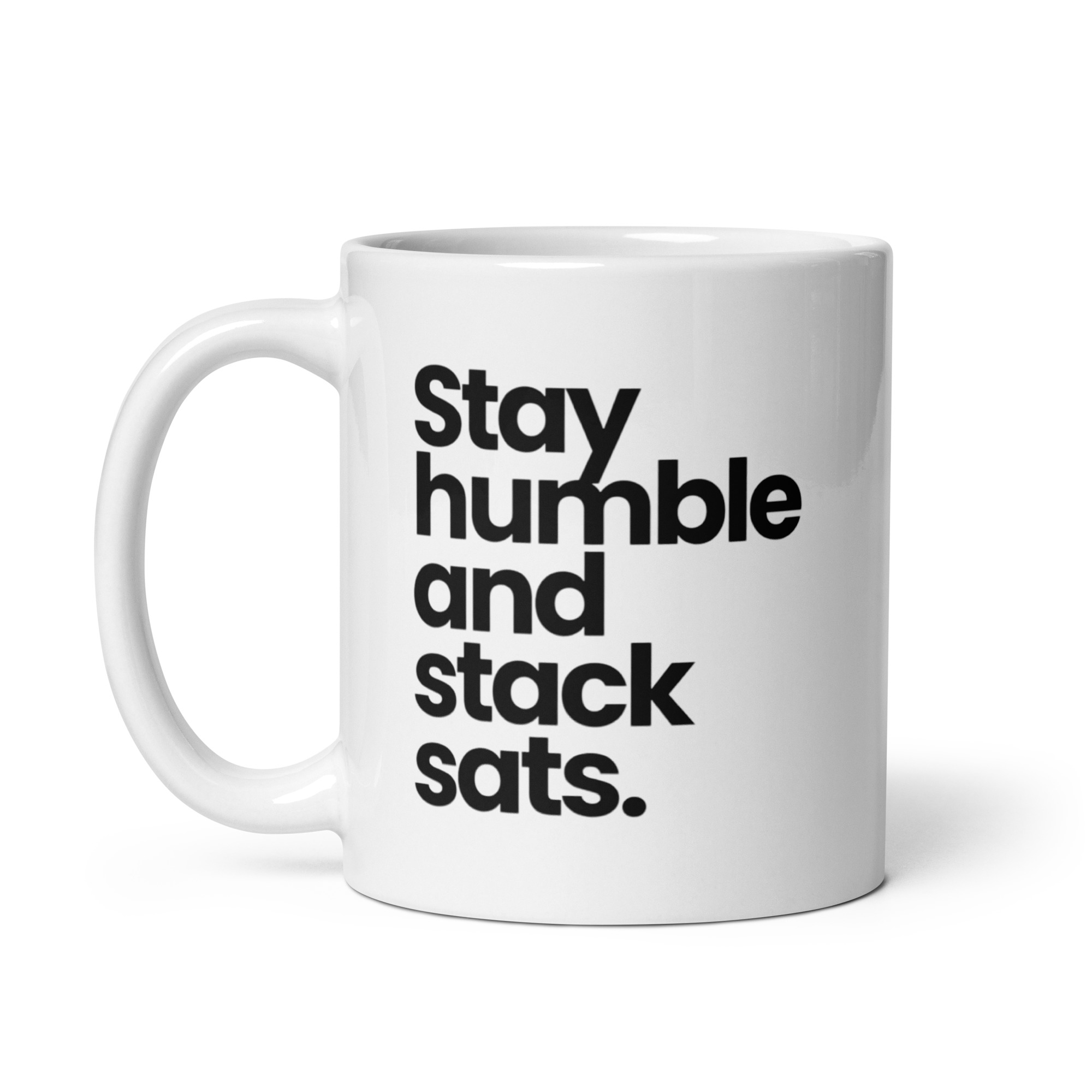 Stay Humble and Stack Sats Logo Mug